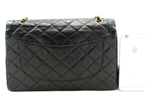 CHANEL Paris Limited Chain Shoulder Bag Black Quilted Double Flap m88 hannari-shop