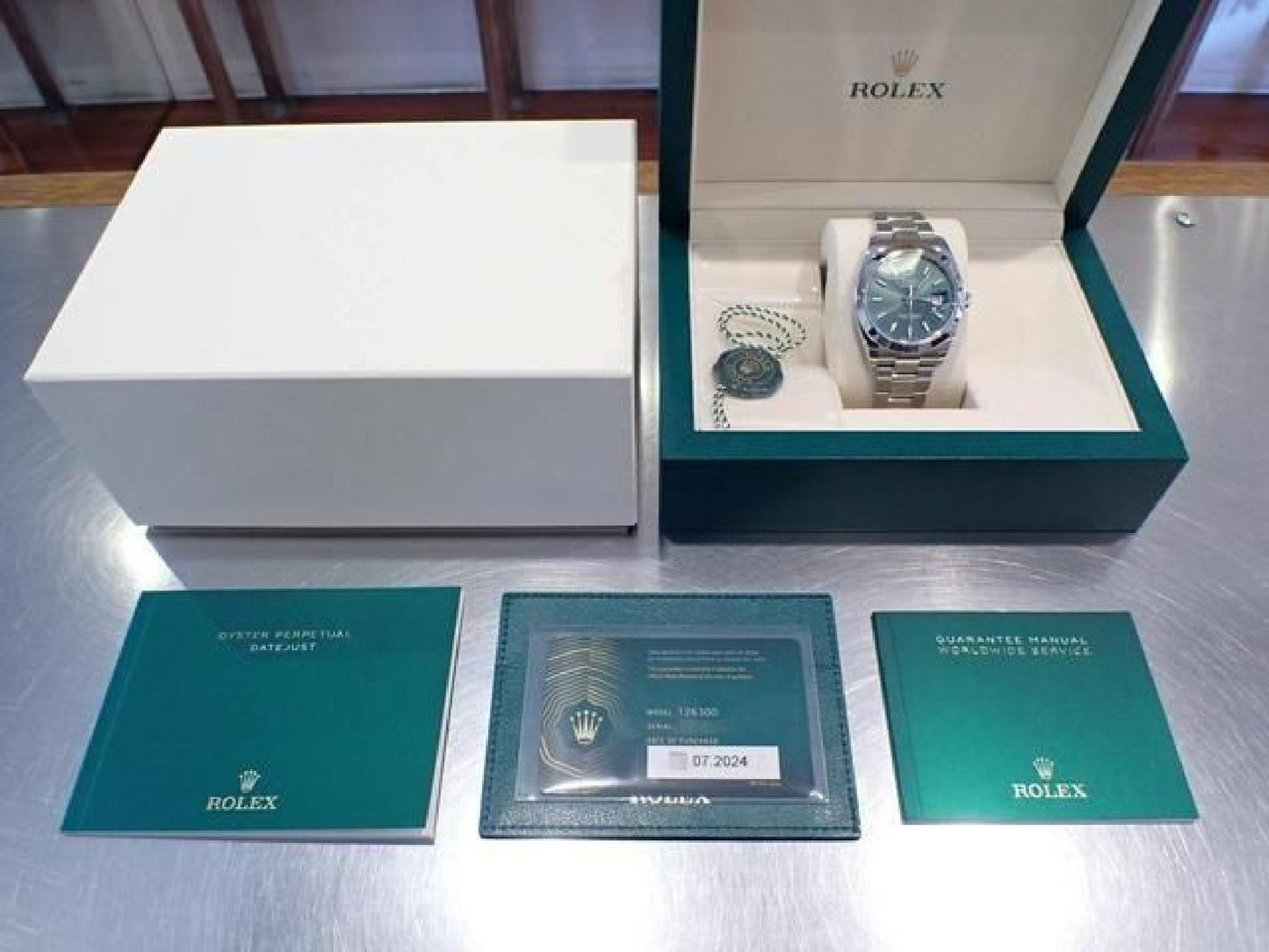 ROLEX Datejust 41 mintgrünes Oyster-Armband 126300 '24 Herren 193108026 hannari-shop