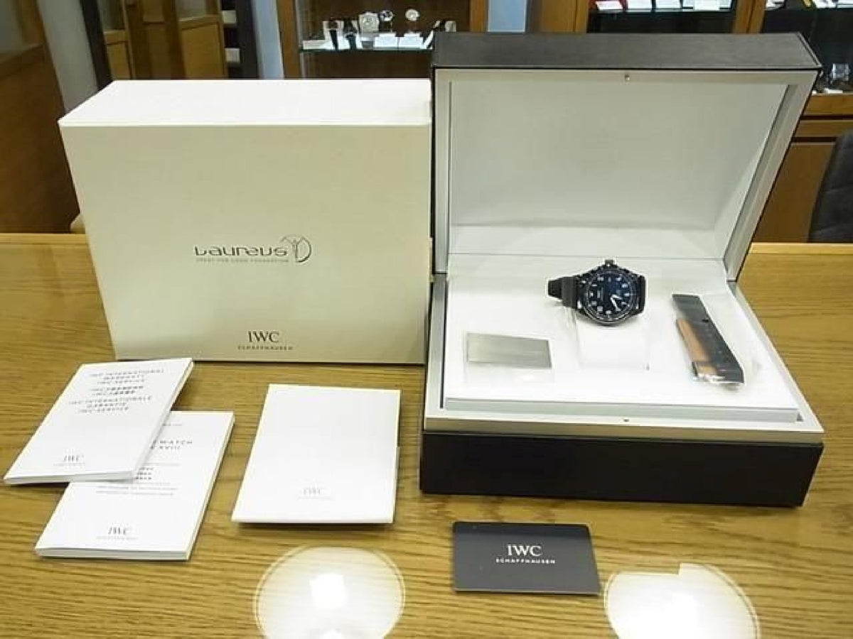 IWC mark18 Laureus quadrante blu 1500 lotto limitato IW324703 da uomo 193815059 hannari-shop