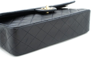CHANEL Classic Double Flap 10" Chain Shoulder Bag Black Lambskin m97 hannari-shop