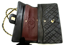 CHANEL Classic Double Flap 10" Chain Shoulder Bag Black Lambskin m84 hannari-shop