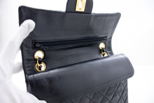 CHANEL 2.55 Double Flap Small Chain Shoulder Bag Black Lambskin h21