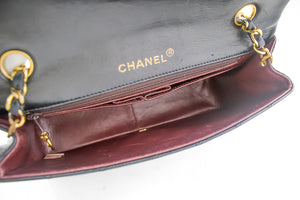 CHANEL Full Flap Chain Shoulder Bag Black Quilted Lambskin Purse j65