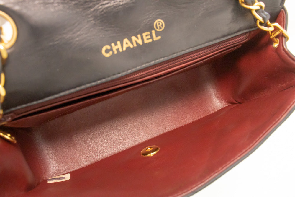 CHANEL Diana Flap Chain Schoudertas Zwart Gequilt Lamsleer Portemonnee n77 hannari-shop