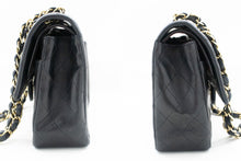 CHANEL Classic Double Flap 10" Chain Shoulder Bag Black Lambskin m97 hannari-shop
