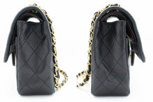 CHANEL Classic Double Flap 10" Chain Shoulder Bag Black Lambskin m69 hannari-shop
