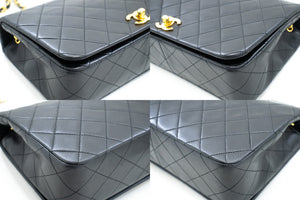 CHANEL Full Flap Chain Shoulder Bag Crossbody Black Quilted Lamb n01 hannari-shop