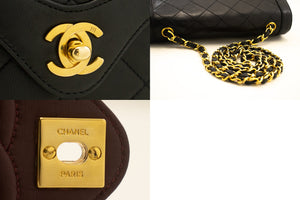 CHANEL Small Single Flap Chain Shoulder Bag Black Quilted Lambskin n03 hannari-shop