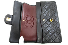 CHANEL Classic Double Flap 10" Chain Shoulder Bag Black Lambskin m29 hannari-shop