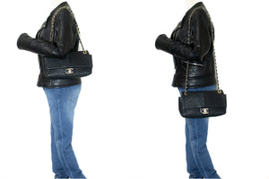 Chanel Chevron V-Stitch Leather Chain Shoulder Bag Single Flap Mat k59 hannari-shop