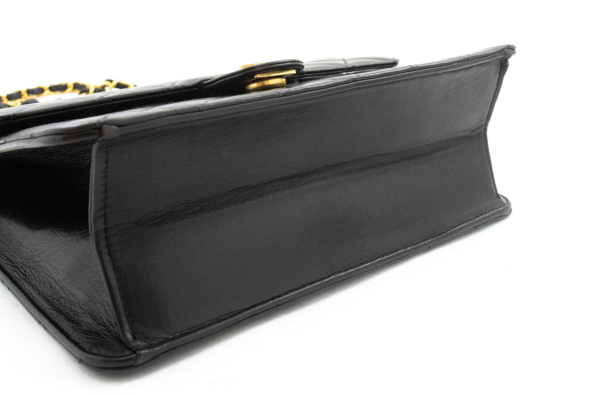 CHANEL Lille kæde skuldertaske clutch sort quiltet flap lammeskind ao8 — bund hannari-shop
