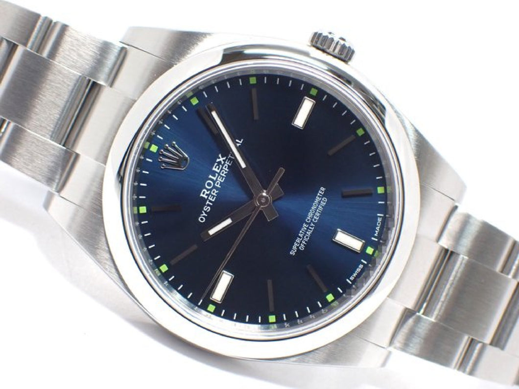 ROLEX Oyster PERPETUAL 39 blue Dial 114300 Mens 178599927 hannari-shop