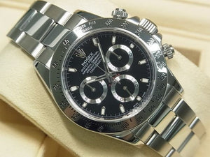 ROLEX Daytona black Dial 116520 Mirror finish buckle Mens 181844868 hannari-shop