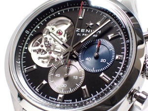 ZENITH Chrono Master opened black 03.3300.3604/21.M3300 Genuine goods Mens 182201843 hannari-shop