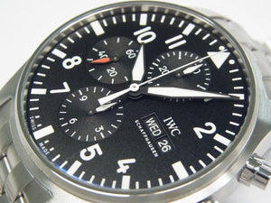 IWC Pilot's watch Chronograph black IW377710 Genuine goods Mens 183406421 hannari-shop