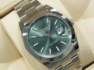 ROLEX Datejust 41 mint-green 126300 Oyster Bracelet Mens 183448990 hannari-shop