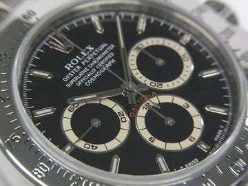 ROLEX Daytona black Dial 16520 U series T notation luminova night glow Mens 183961645 hannari-shop