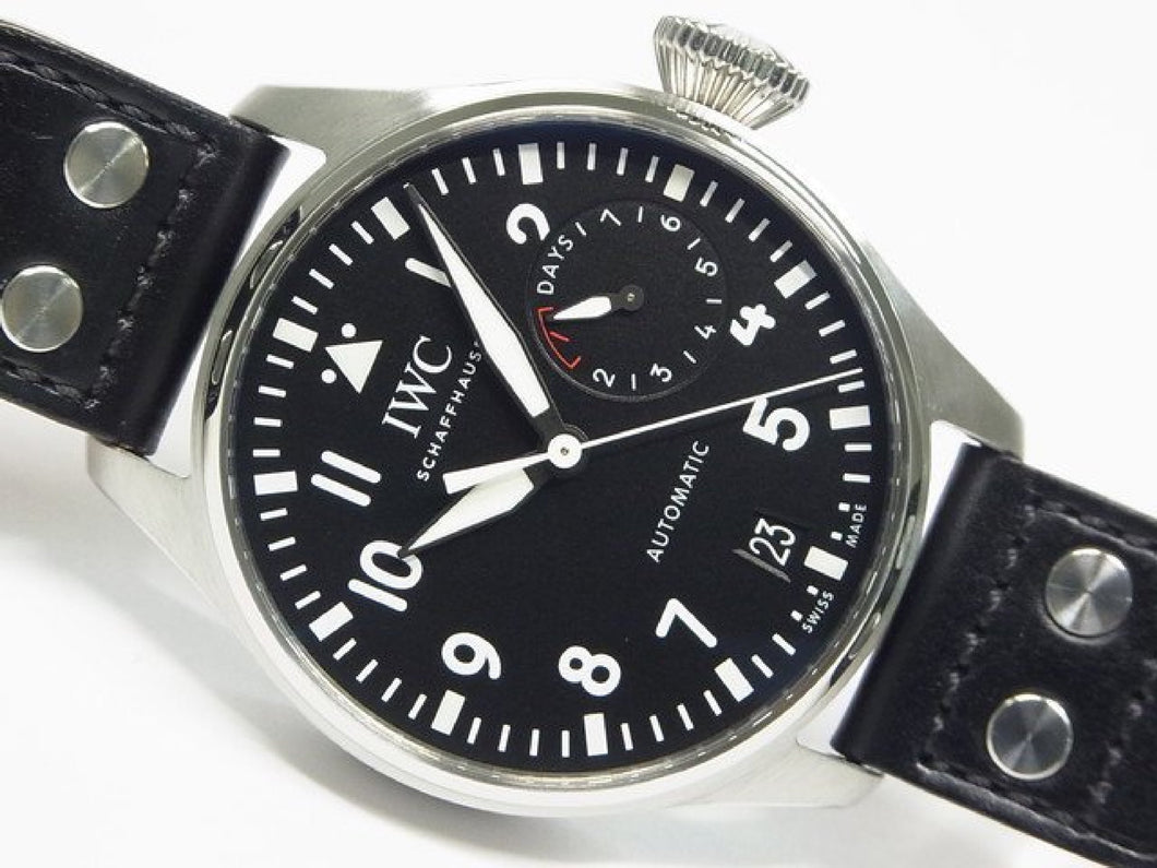 IWC large Pilot's watch 46 MM black IW500912 Genuine goods Mens 184485670 hannari-shop