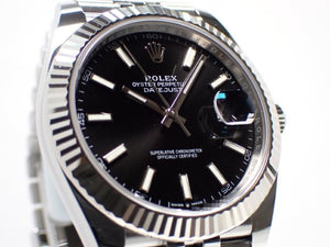 ROLEX Datejust 41 black 18KWG bezel 126334 '21 Mens 184560636 hannari-shop