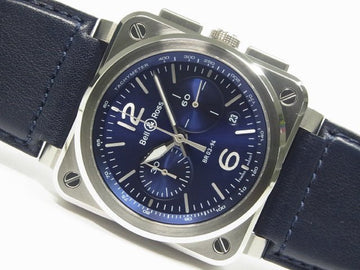 BELL & ROSS BR03 Chrono blue Steel 42 MM BR0394-BLU-ST/SCA Mens 184608688 hannari-shop