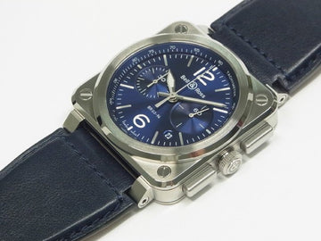 BELL & ROSS BR03 Chrono blue Steel 42 MM BR0394-BLU-ST/SCA Mens 184608688 hannari-shop