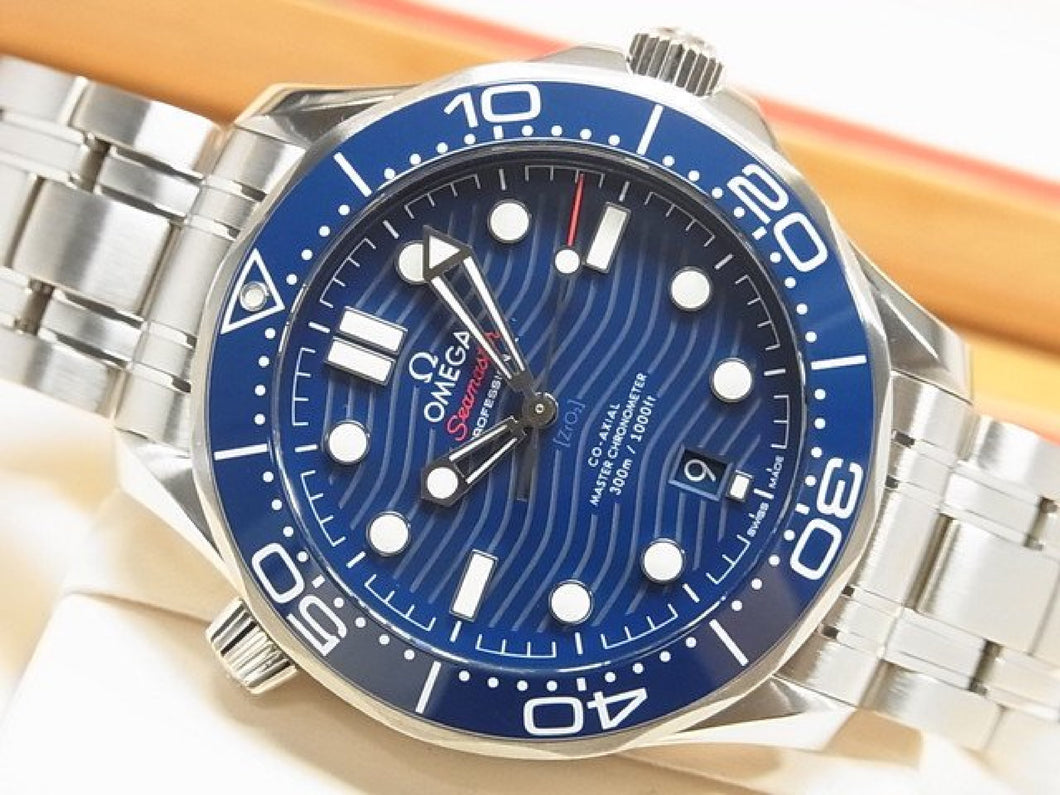 OMEGA SEA MASTER Divers300M Co-Axial Master Chrono meter 42 MM blue Dial Genuine goods Mens 184922826 hannari-shop