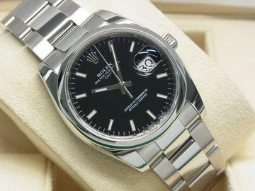 ROLEX Oyster PERPETUAL date black 115200 Mens 185235244 hannari-shop