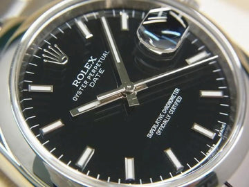 ROLEX Oyster PERPETUAL date black 115200 Mens 185235244 hannari-shop