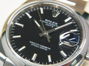ROLEX Oyster PERPETUAL date black 115200 Mens 185235244 hannari-shop