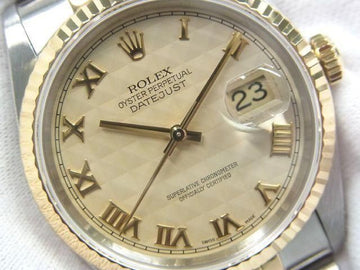 ROLEX Datejust SS xYG combination ivory pyramid Roman 16233 W series Mens 185468818 hannari-shop
