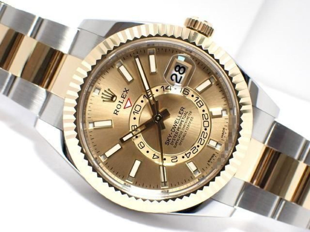 ROLEX Sky-Dweller 18KYG combination champagne Ref.326933 Mens 185883698 hannari-shop