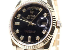 ROLEX DAY DATE 36 MM YG black Dial index diamond 118238A Y series Mens 186074402 hannari-shop