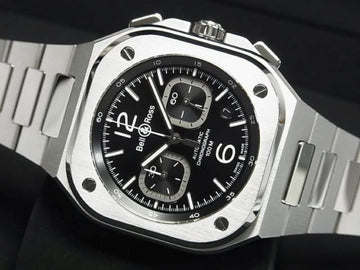 BELL & ROSS BR05 Chrono black Dial BR05C-BL-ST/SRB Genuine goods rubber belt Specification Mens 186082293 hannari-shop