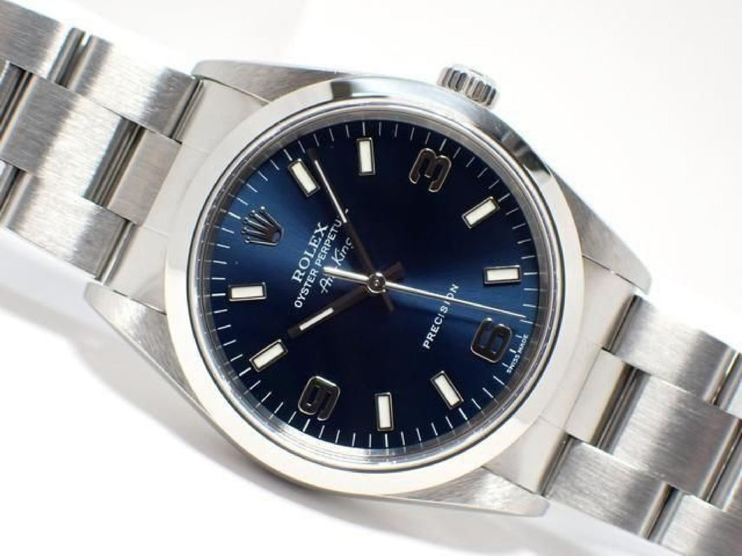 ROLEX Air-King blue3 6 9 Dial 14000M P series '01  Genuine goods Mens 186202487 hannari-shop