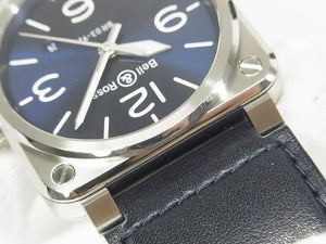 BELL & ROSS BR0392 blue Steel 42 MM BR0392-BLU-ST/SCA Mens 186283241 hannari-shop