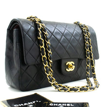 CHANEL Classic Double Flap 10" Chain Shoulder Bag Black Lambskin m78 hannari-shop