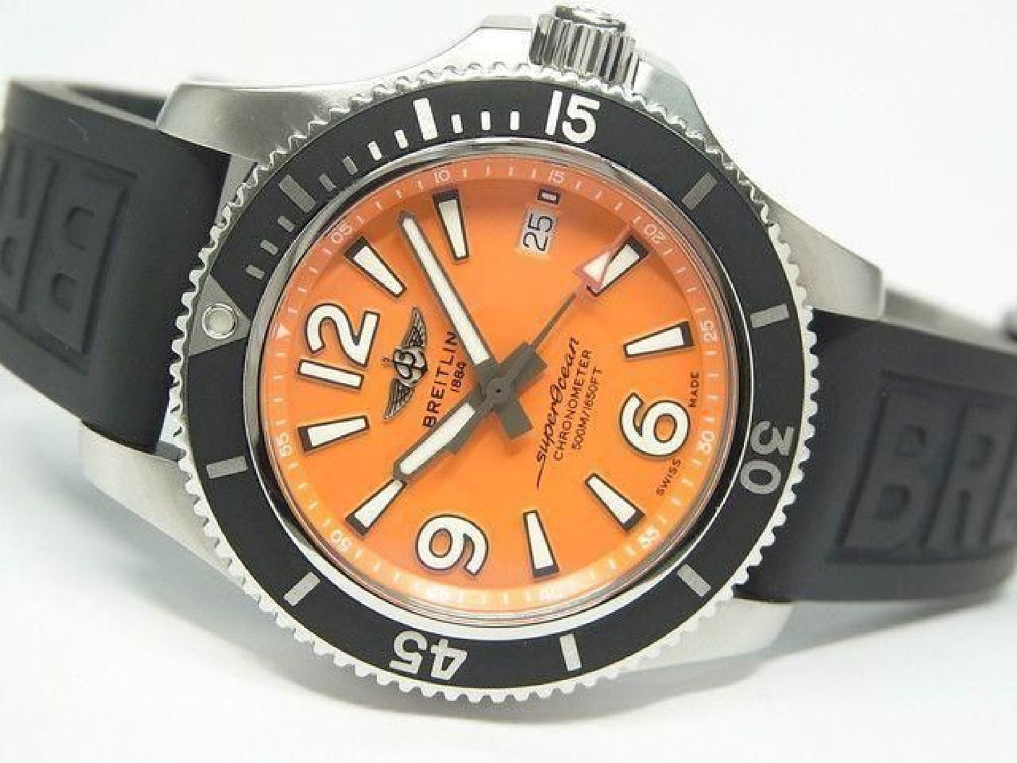 BREITLING Superocean Automatique 42 cadran orange Homme 190303664 hannari-shop
