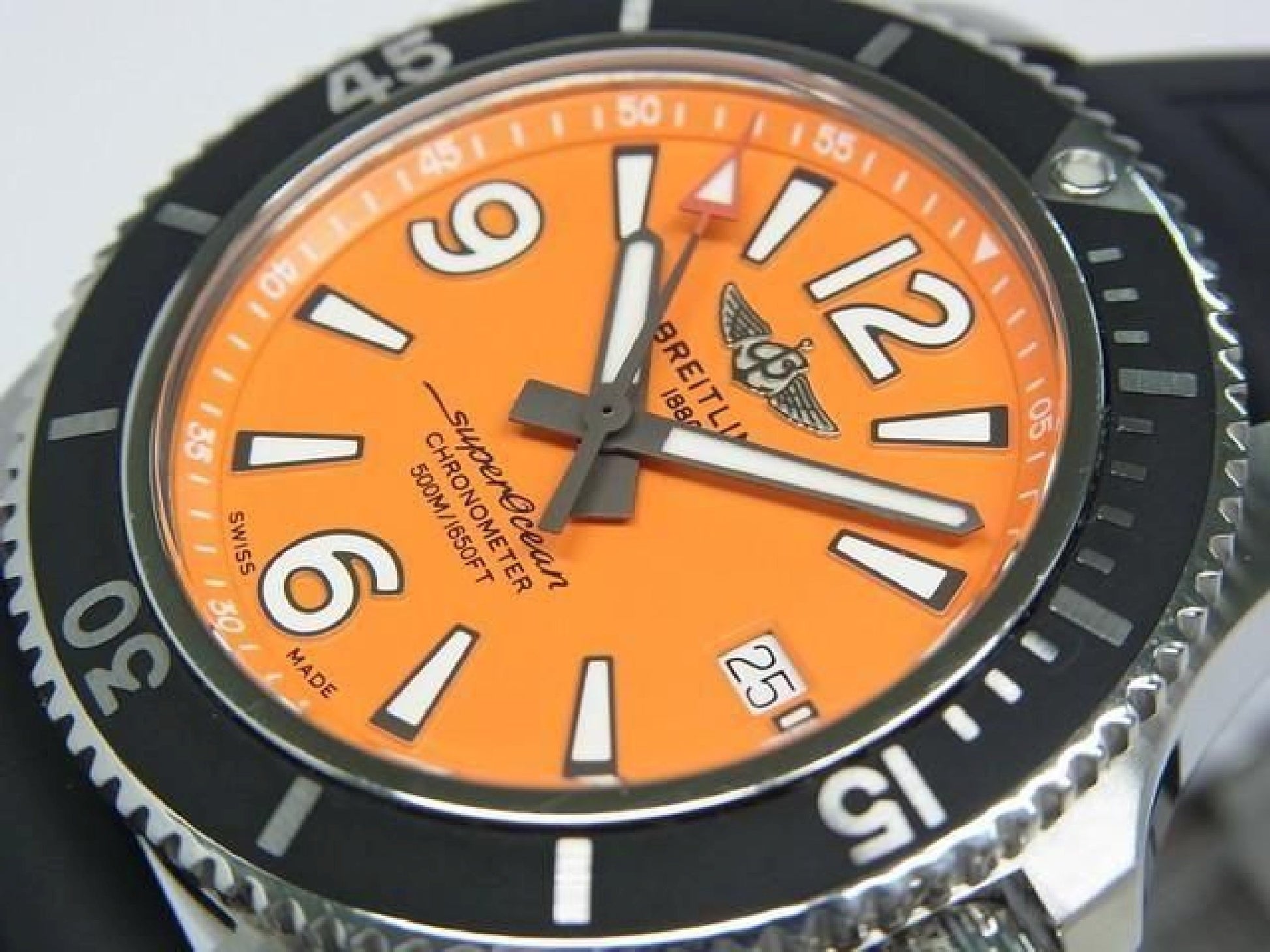 BREITLING Superocean Automatique 42 cadran orange Homme 190303664 hannari-shop