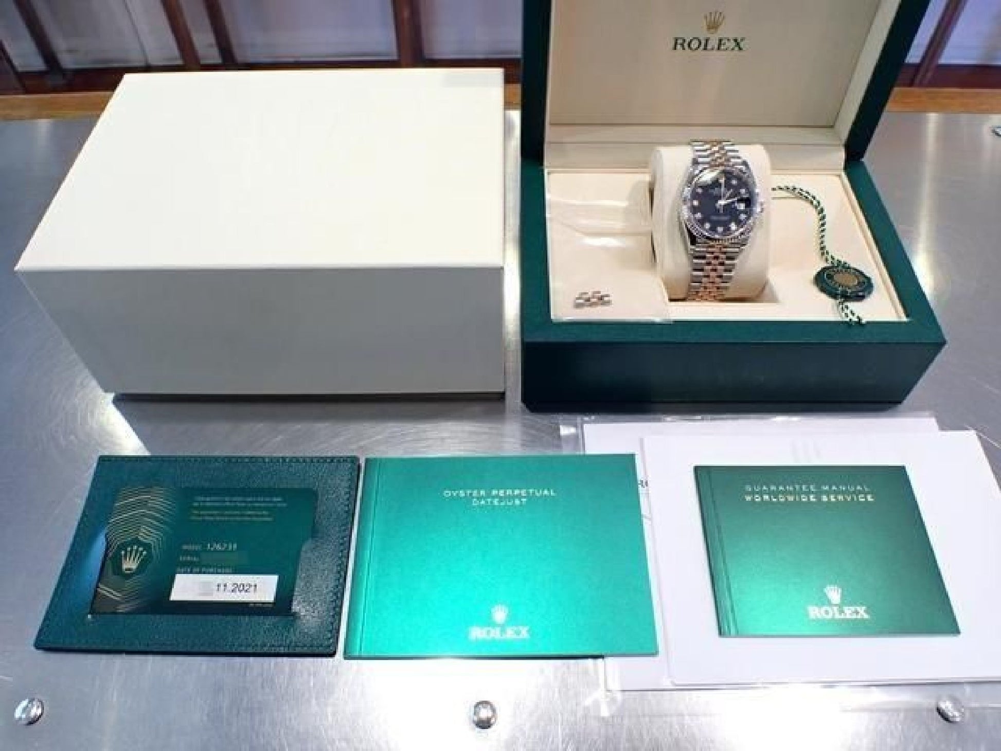 ROLEX Datejust36 cadran noir 10 diamants P bracelet Jubilee '21 Homme 190961312 hannari-shop