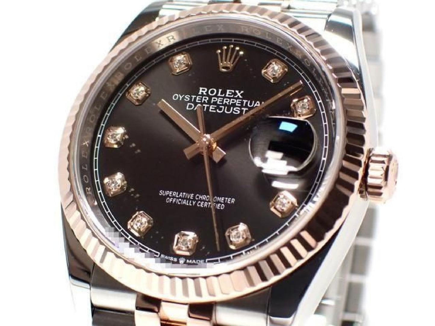 ROLEX Datejust36 cadran noir 10 diamants P bracelet Jubilee '21 Homme 190961312 hannari-shop
