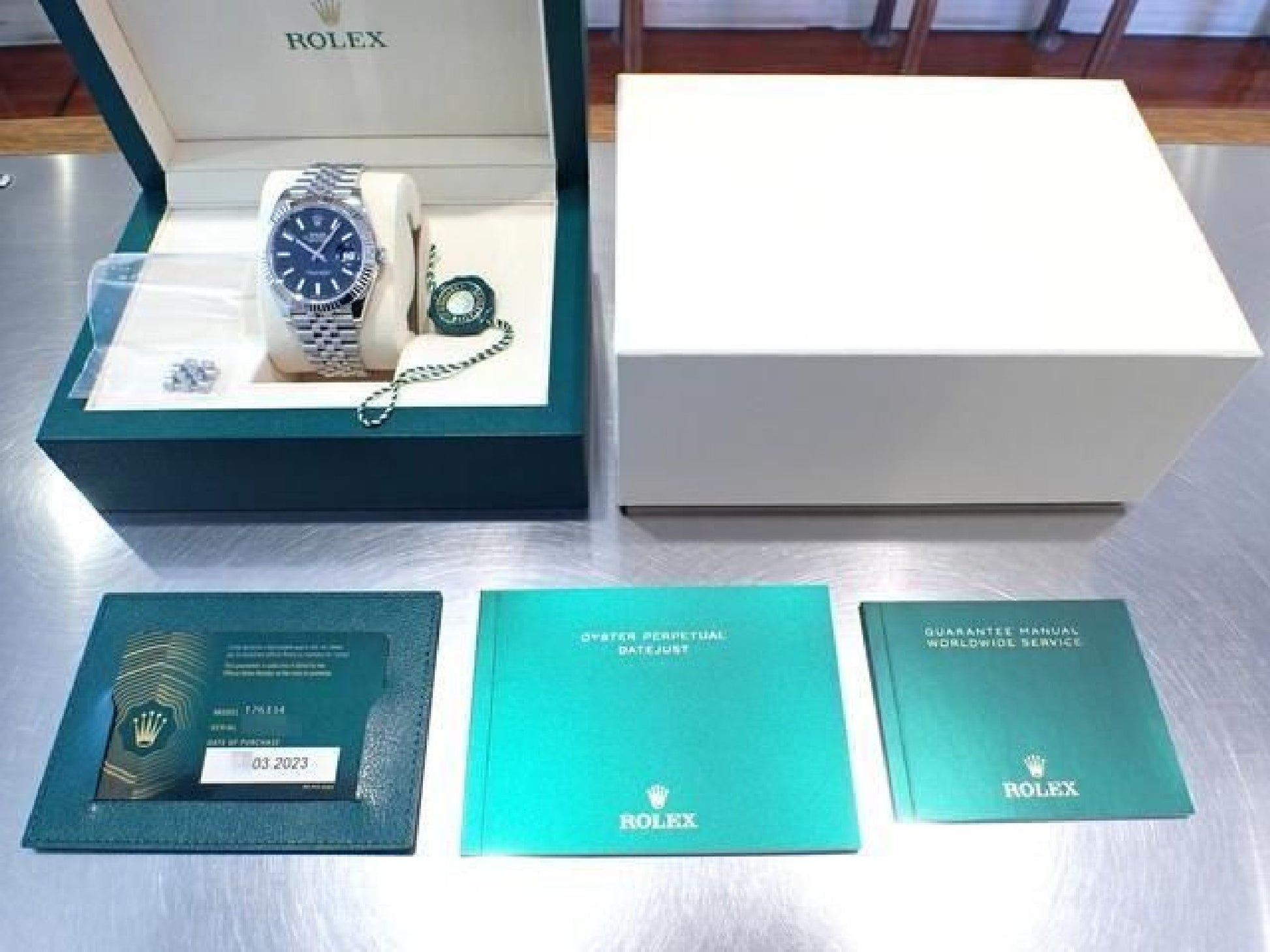 ROLEX Datejust 41 klar blå 126334 Jubilee '23 Herre 191521661 hannari-shop