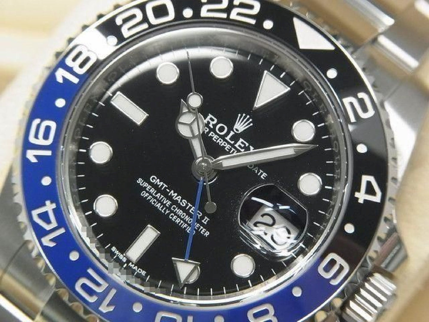 ROLEX GMT MasterII blå sort bezel 116710BLNR Oyster-armbånd beskyttende segl ubrugt Herre 191616105 hannari-shop