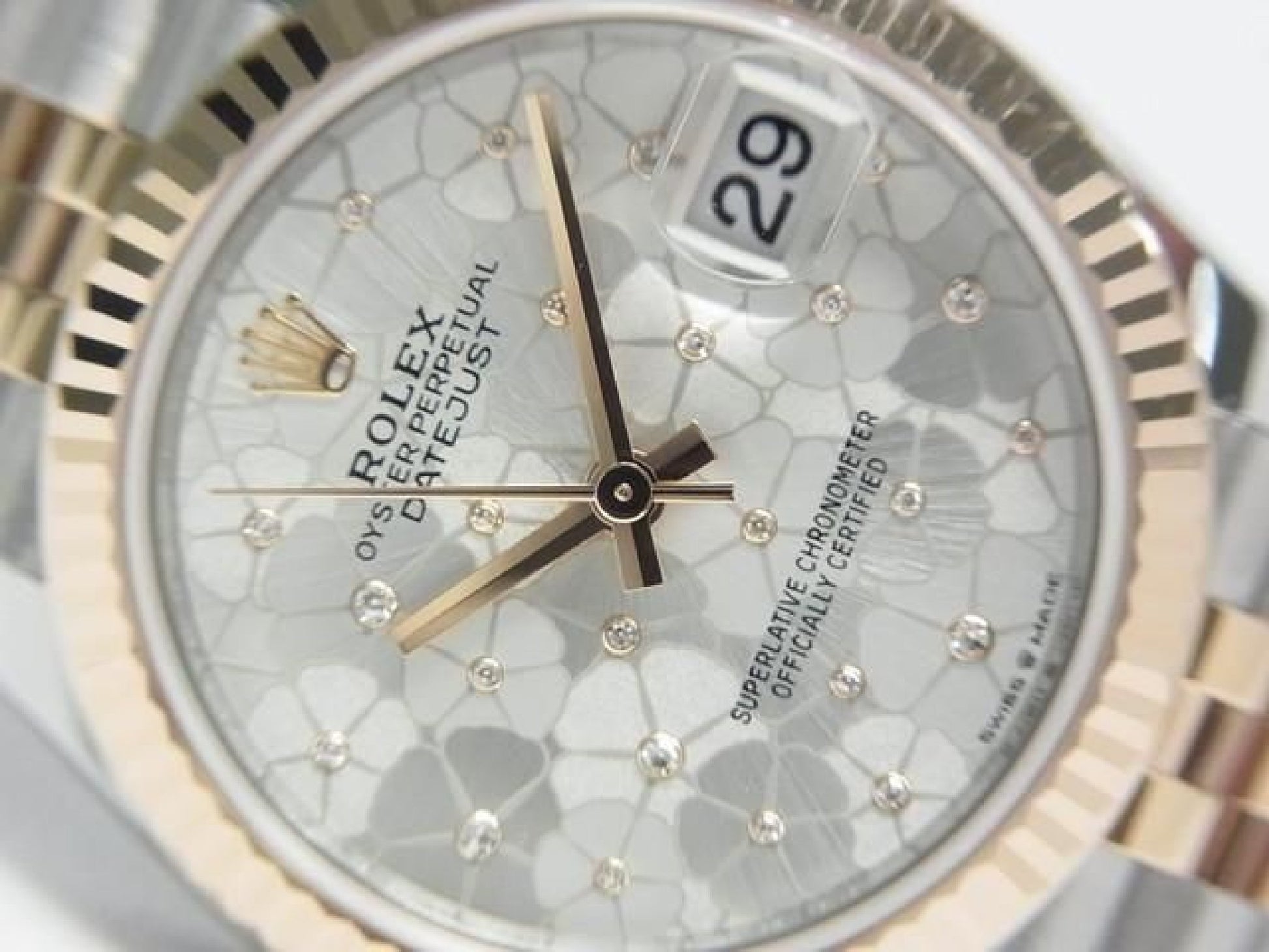 ROLEX Datejust 31 SS x Everose Gold kombination blomster motiv 278271 Herre 191629072 hannari-shop