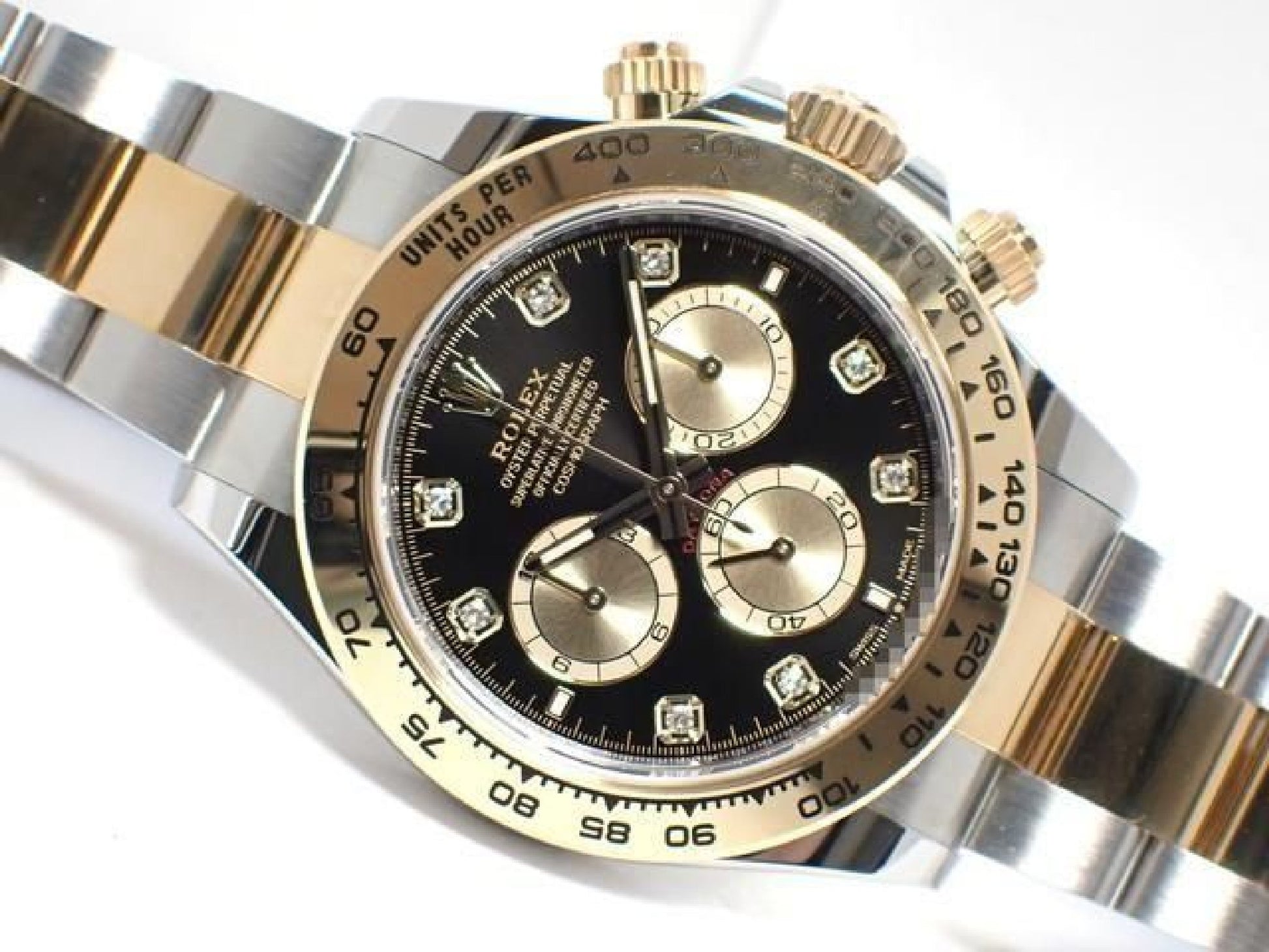 ROLEX Daytona SS x18KYG kombination sort skive 8P diamant 126503G '24 Herre 191676992 hannari-shop