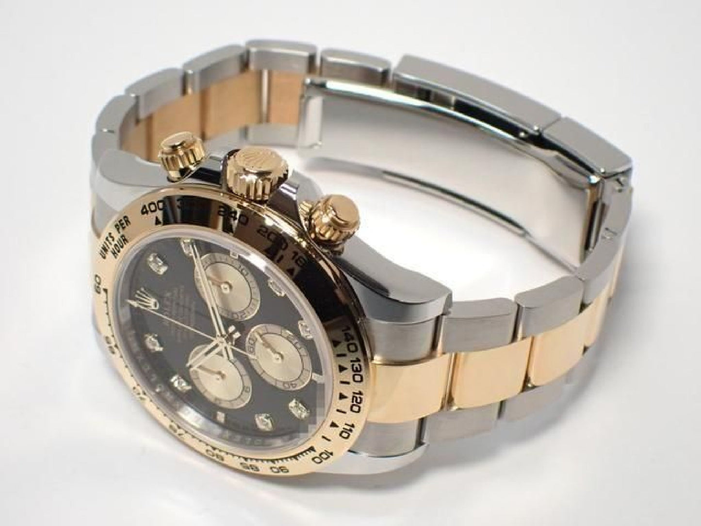 ROLEX Daytona SS x18KYG kombination sort skive 8P diamant 126503G '24 Herre 191676992 hannari-shop