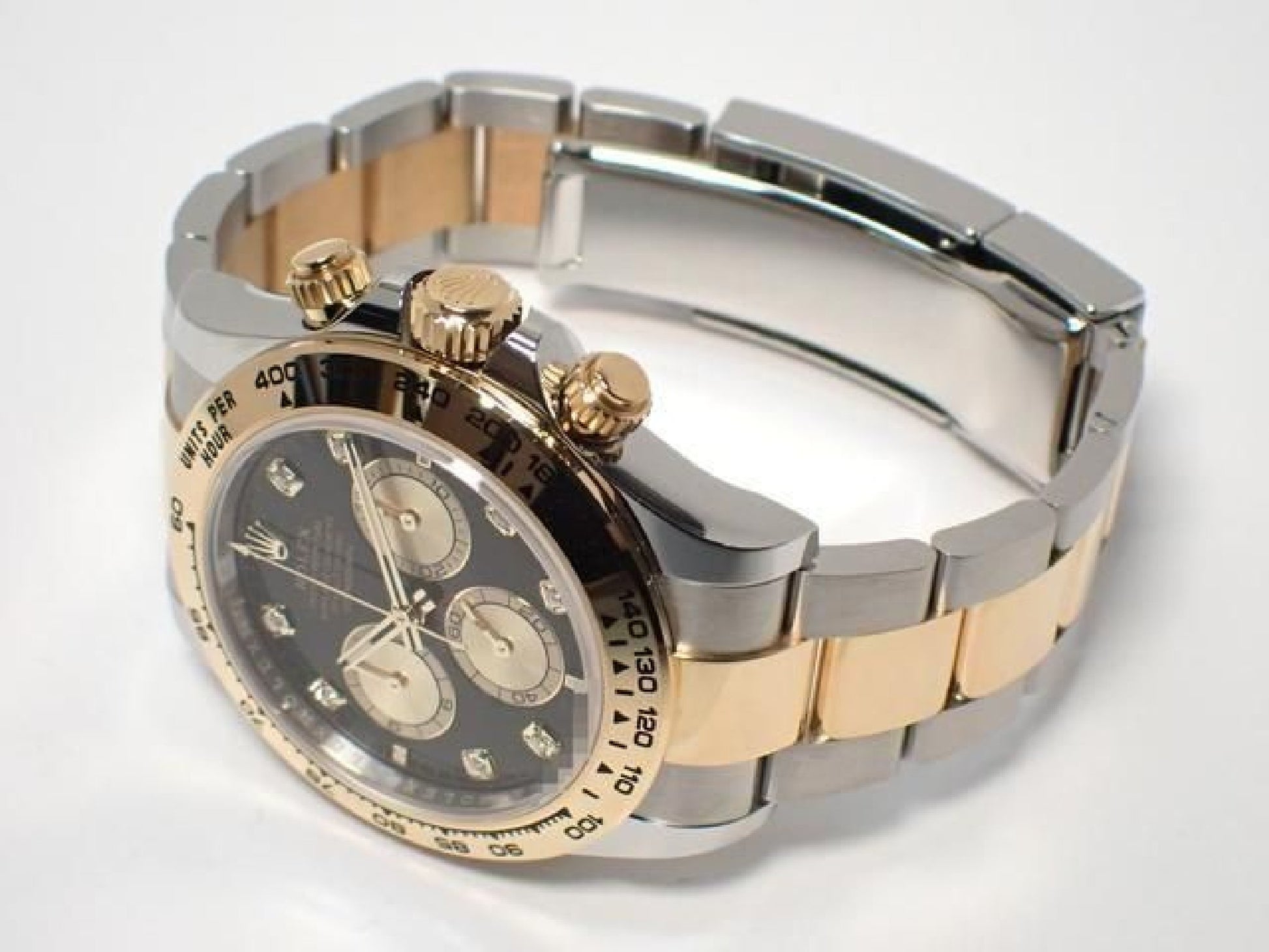 ROLEX Daytona SS x18KYG kombination sort skive 8P diamant 126503G '24 Herre 191676992 hannari-shop