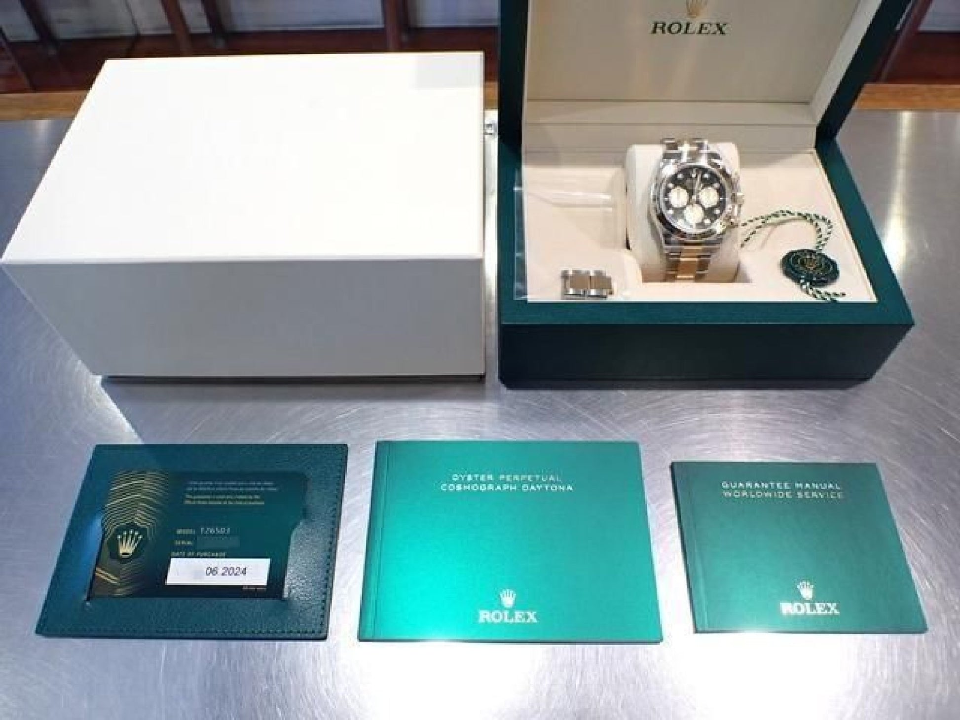 ROLEX Daytona SS x18KYG kombination sort skive 8P diamant 126503G '24 Herre 191676992 hannari-shop