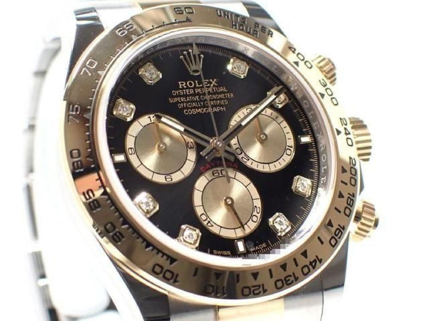 ROLEX Daytona SS x18KYG kombination sort skive 8P diamant 126503G '24 Herre 191676992 hannari-shop