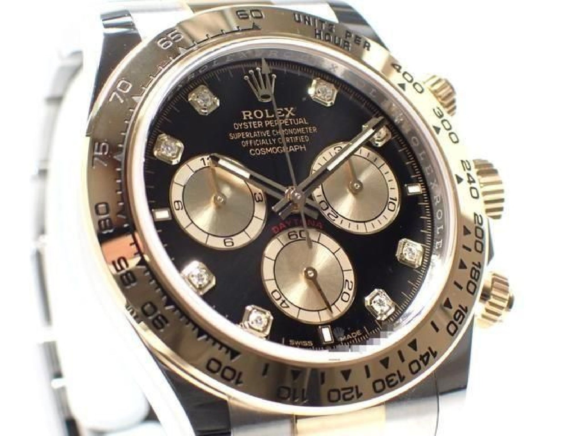 ROLEX Daytona SS x18KYG kombination sort skive 8P diamant 126503G '24 Herre 191676992 hannari-shop