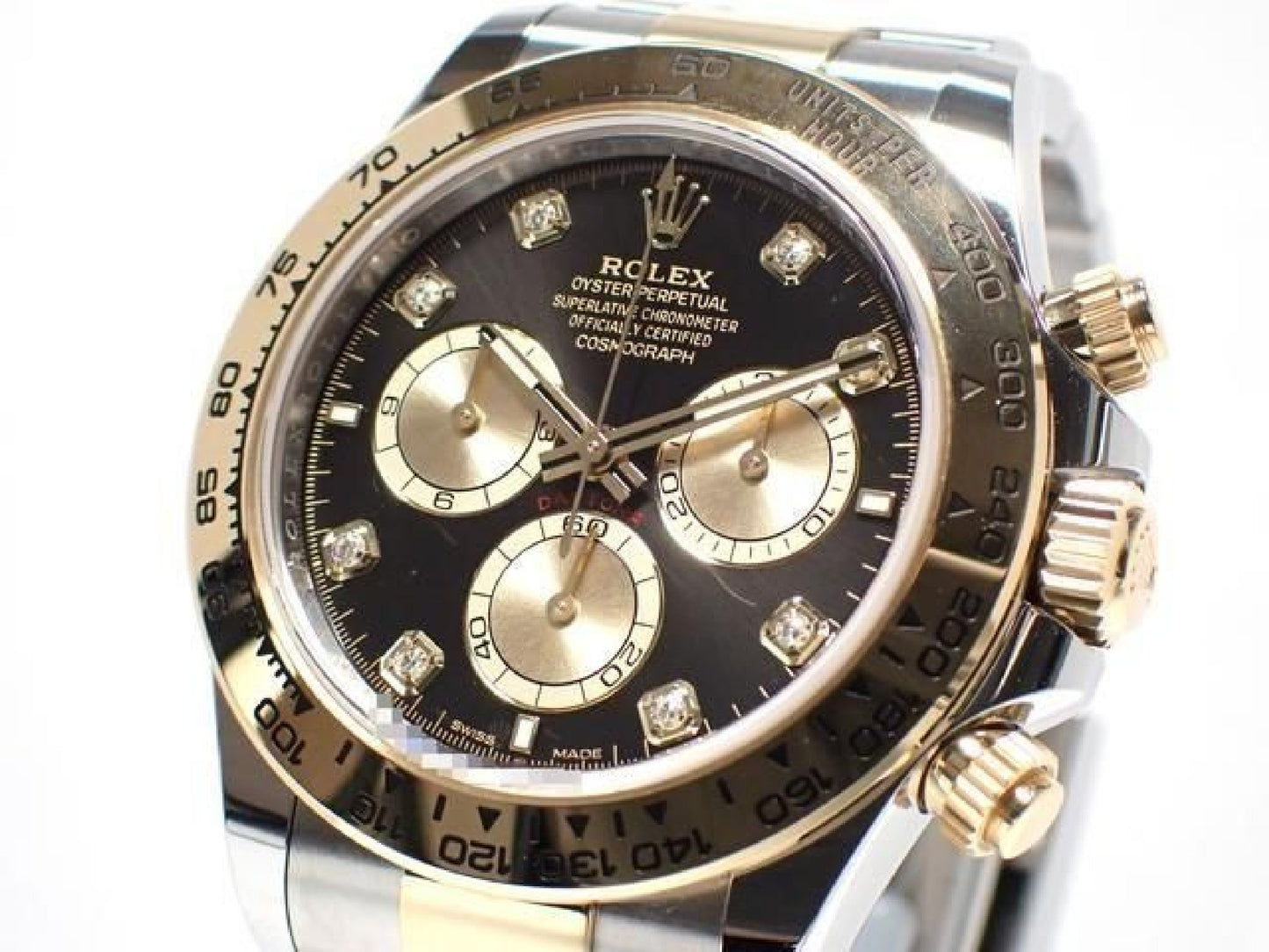 ROLEX Daytona SS x18KYG kombination sort skive 8P diamant 126503G '24 Herre 191676992 hannari-shop